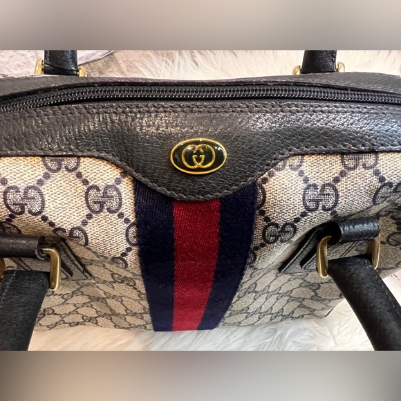 NEW ARRIVAL: Gucci Vintage GG Sherry Line Hand Bag PVC - Picture 10 of 17